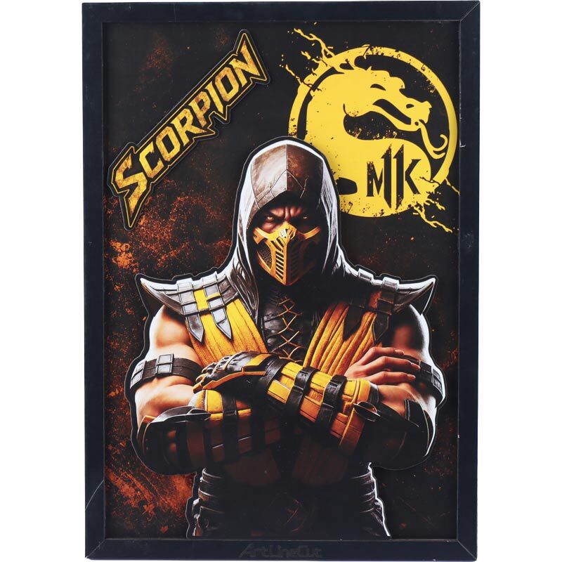 تابلو شاسی سه بعدی آرت لاین کات طرح Scorpion سایز 30*40 سانتی متر