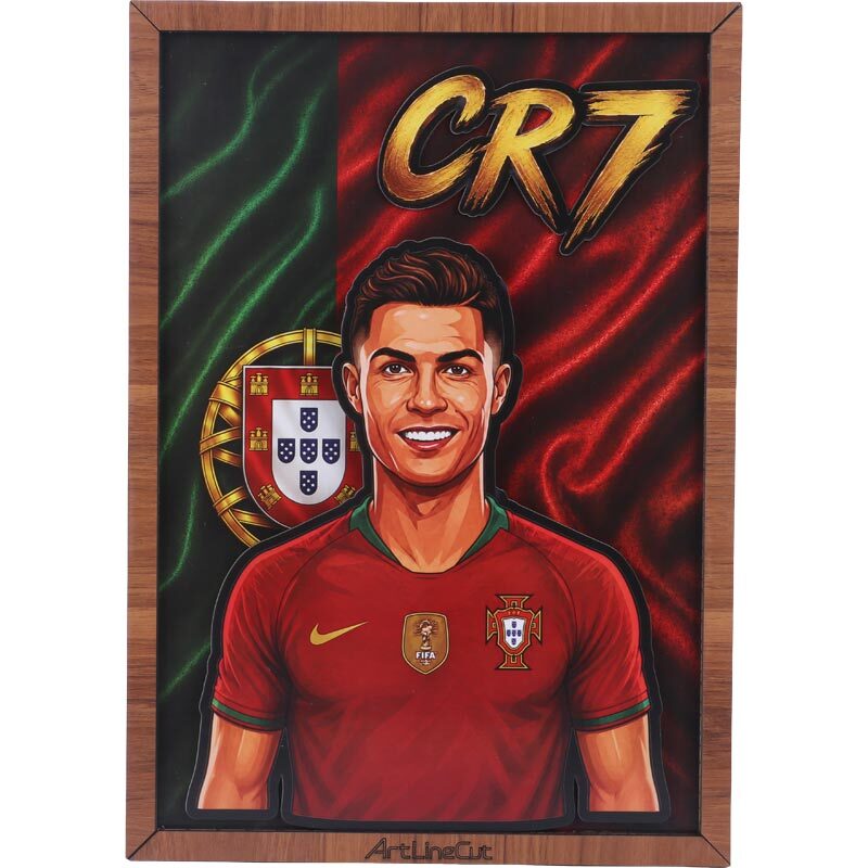تابلو شاسی سه بعدی آرت لاین کات طرح CR7 سایز 30*40 سانتی متر