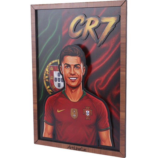 تابلو شاسی سه بعدی آرت لاین کات طرح CR7 سایز 30*40 سانتی متر