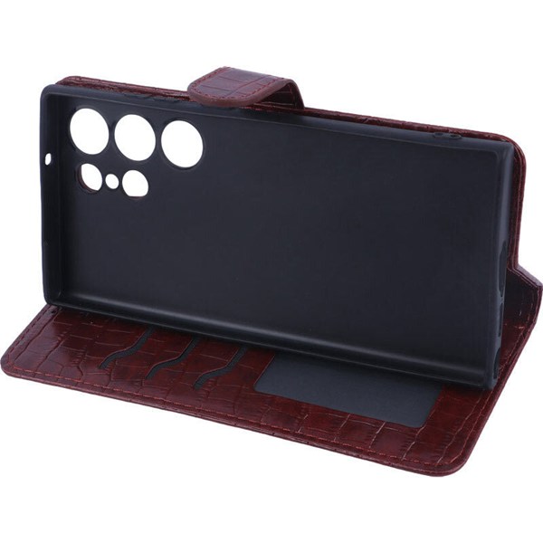 کیف چرمی پوست ماری مگنتی سامسونگ Galaxy S23 Ultra محافظ لنزدار