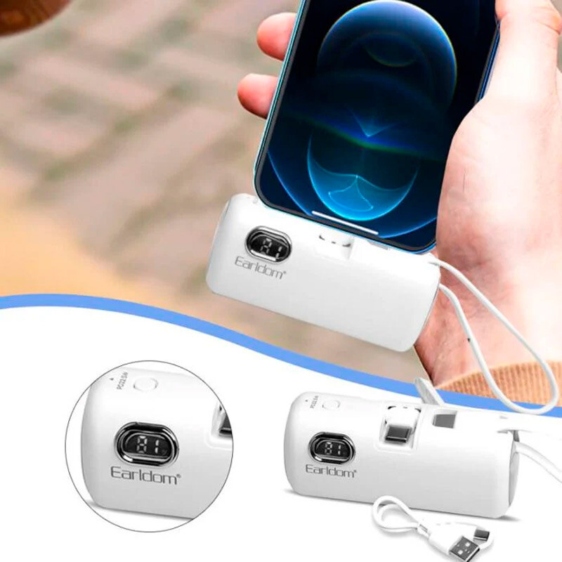 پاور بانک فست شارژ ارلدام ET-PD41C VOOC QC3.0 PD 22.5W ظرفیت 5000 میلی آمپر ساعت