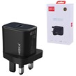 شارژر دیواری 25 وات هیسکا H-127UK GaN QC3.0 PD 3A