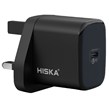 شارژر دیواری 25 وات هیسکا H-127UK GaN QC3.0 PD 3A