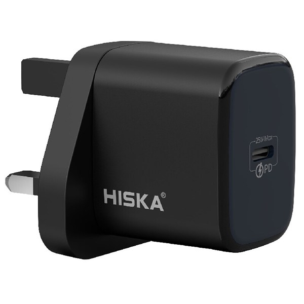 شارژر دیواری 25 وات هیسکا H-127UK GaN QC3.0 PD 3A