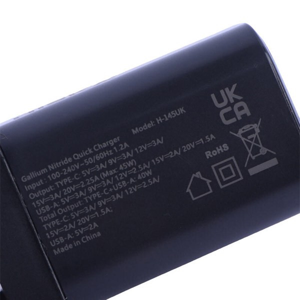 شارژر دیواری 45 وات هیسکا H-145UK GaN PD QC3.0 3A