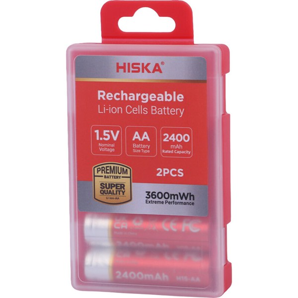 باتری دوتایی قلمی شارژی هیسکا Hiska H15-AA2 AA 2400mAh