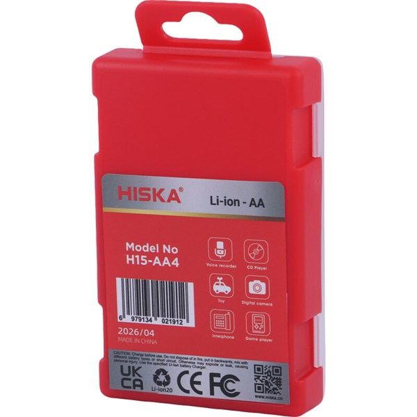 باتری چهارتایی قلمی شارژی هیسکا Hiska H15-AA4 AA 2400mAh