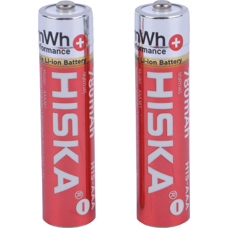 باتری دوتایی نیم قلمی شارژی هیسکا Hiska H15-AAA2 AAA 780mAh