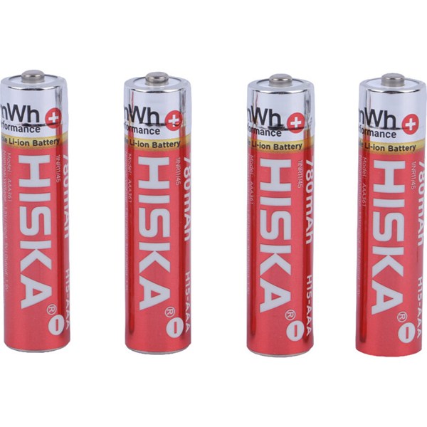 باتری چهارتایی نیم قلمی شارژی هیسکا Hiska H15-AAA4 AAA 780mAh