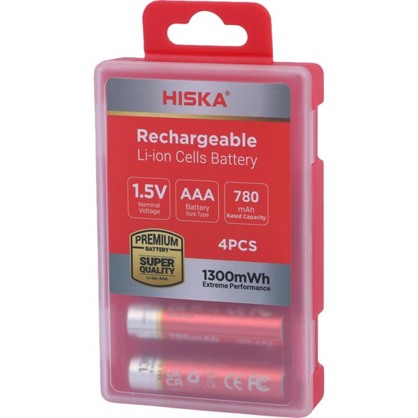 باتری چهارتایی نیم قلمی شارژی هیسکا Hiska H15-AAA4 AAA 780mAh