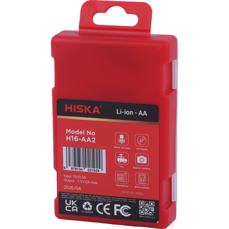 باتری دوتایی قلمی شارژی هیسکا Hiska H16-AA2 AA 835mAh