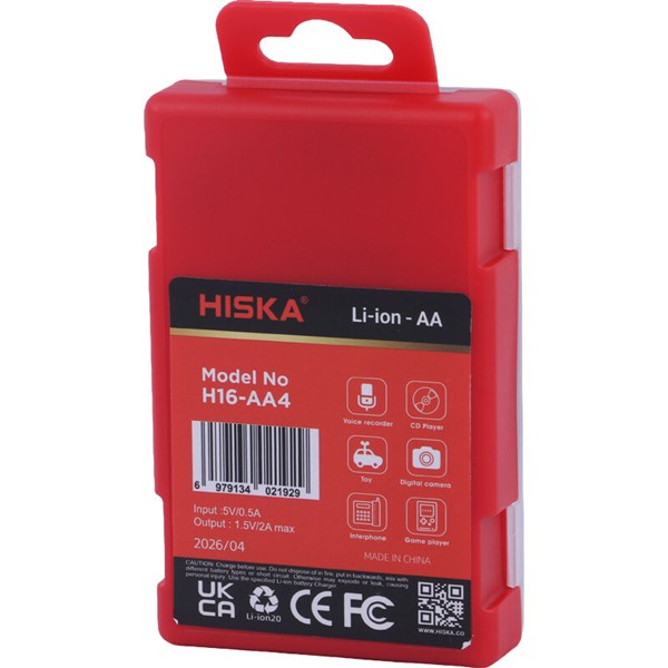 باتری چهارتایی قلمی شارژی هیسکا Hiska H16-AA4 AA 835mAh