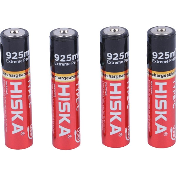 باتری چهارتایی نیم قلمی شارژی هیسکا Hiska H16-AAA4 AAA 250mAh