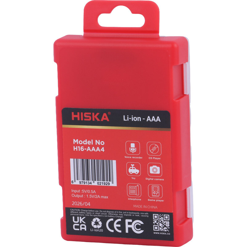 باتری چهارتایی نیم قلمی شارژی هیسکا Hiska H16-AAA4 AAA 250mAh