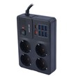 چند راهی 4 خانه ارت دار گرین لاین GL-PS8B GNPS7UPDEUBK با کابل 2 متری + شارژر USB و Type-C