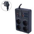 چند راهی 4 خانه ارت دار گرین لاین GL-PS8B GNPS7UPDEUBK با کابل 2 متری + شارژر USB و Type-C
