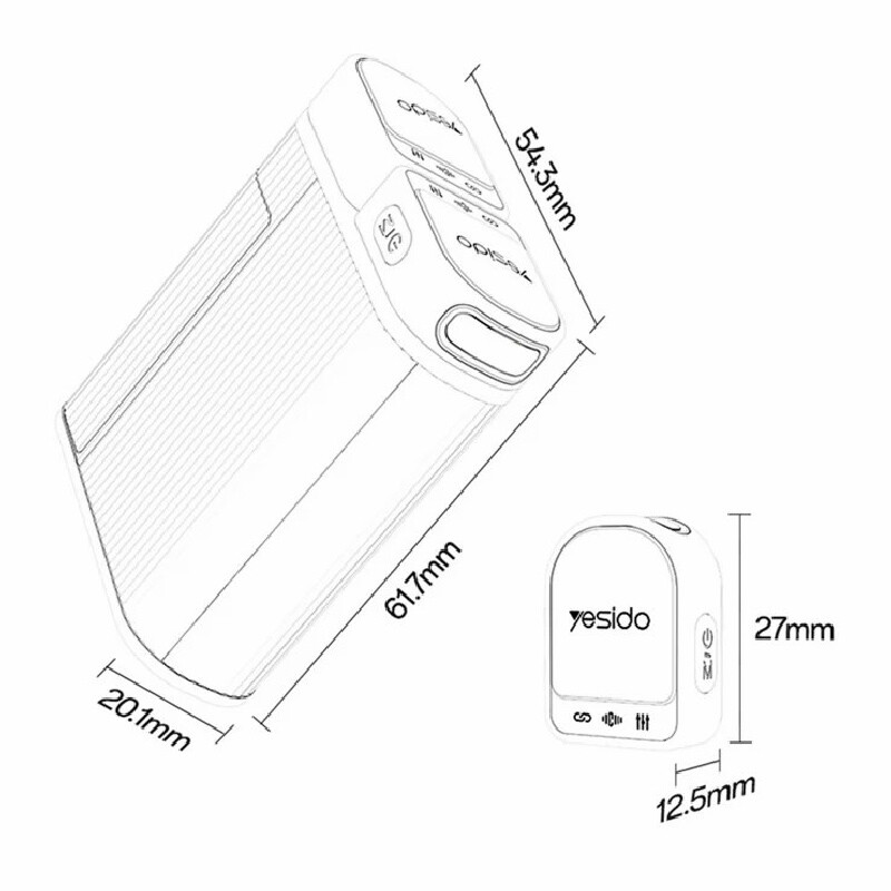 میکروفون یقه ای بی سیم دوتایی یسیدو KR19 Type-C / Lightning