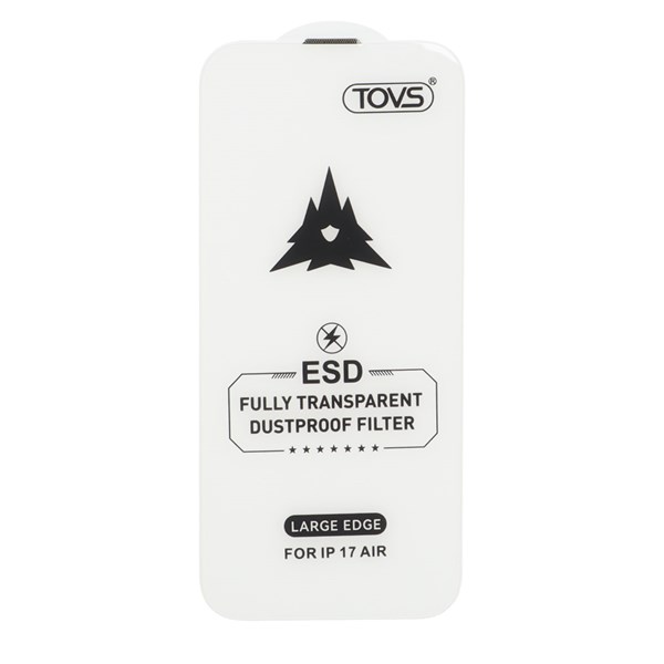 محافظ صفحه نمایش شیشه ای Full Cover ESD Anti Static - TOVS مدل Apple iPhone 17 Air (بدون پک)