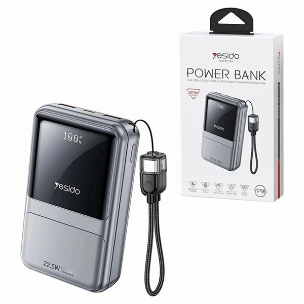 پاور بانک فست شارژ یسیدو YP96 PD 22.5W ظرفیت 10000 میلی آمپر ساعت