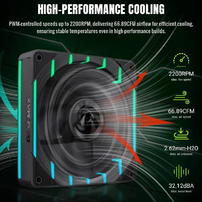 فن کیس گیم مکس Tornado T12 ARGB-R سایز 120 میلی متری