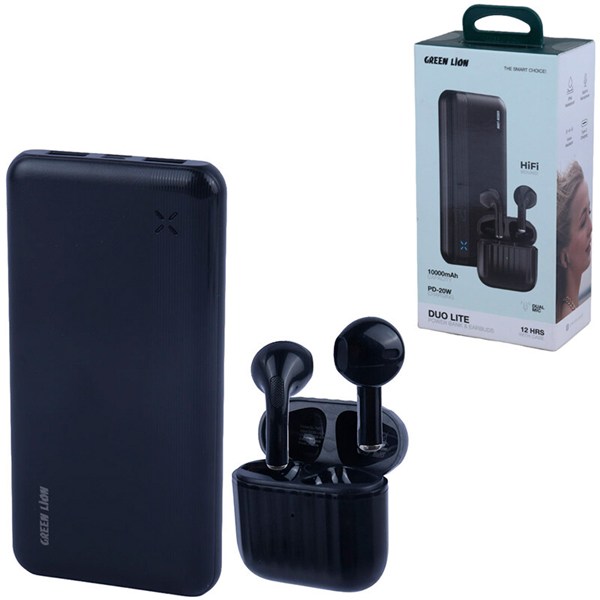 پکیج پاور بانک و هندزفری بلوتوثی گرین لاین Duo Lite GL-PB83 GNDUOL10TWS