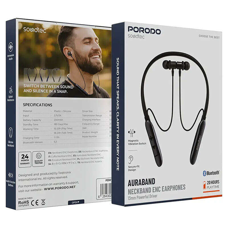 هندزفری بلوتوثی گردنی پرودو AuraBand PDMT30