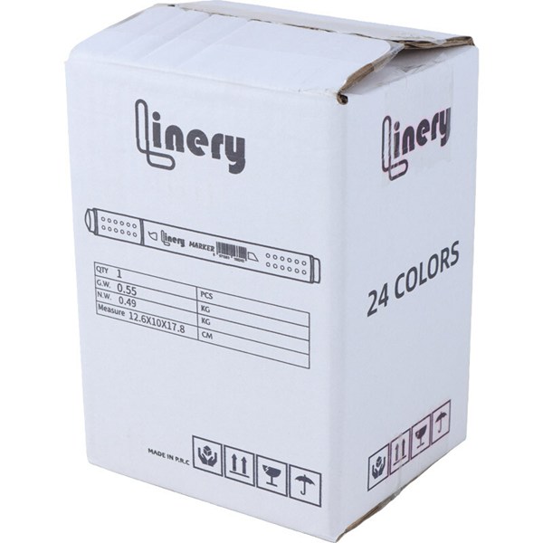ماژیک راندو دو سر 24 رنگ لاینری نوک تخت / براش کد NO.701
