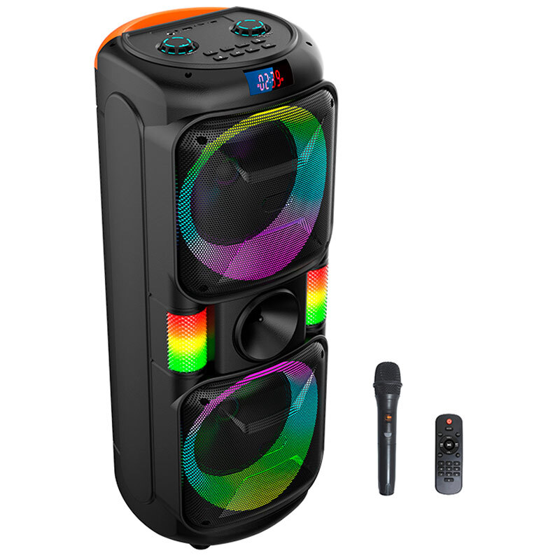 اسپیکر چمدانی بلوتوثی ایکس بیس ABS-8202 + میکروفون و ریموت کنترل