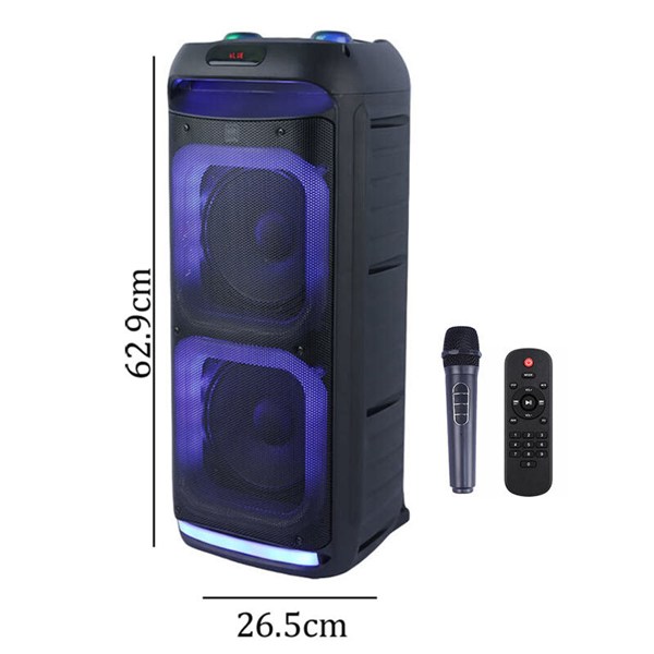 اسپیکر چمدانی بلوتوثی ایکس بیس ABS-8203 + میکروفون و ریموت کنترل
