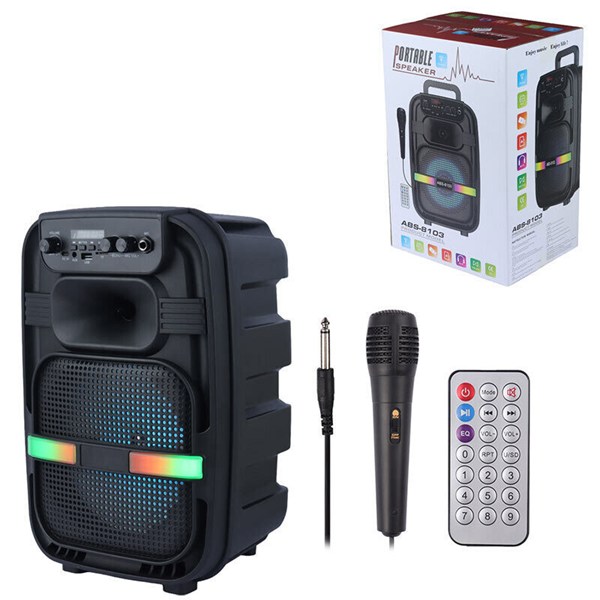 اسپیکر بلوتوثی ABS-8103 + میکروفون و ریموت کنترل