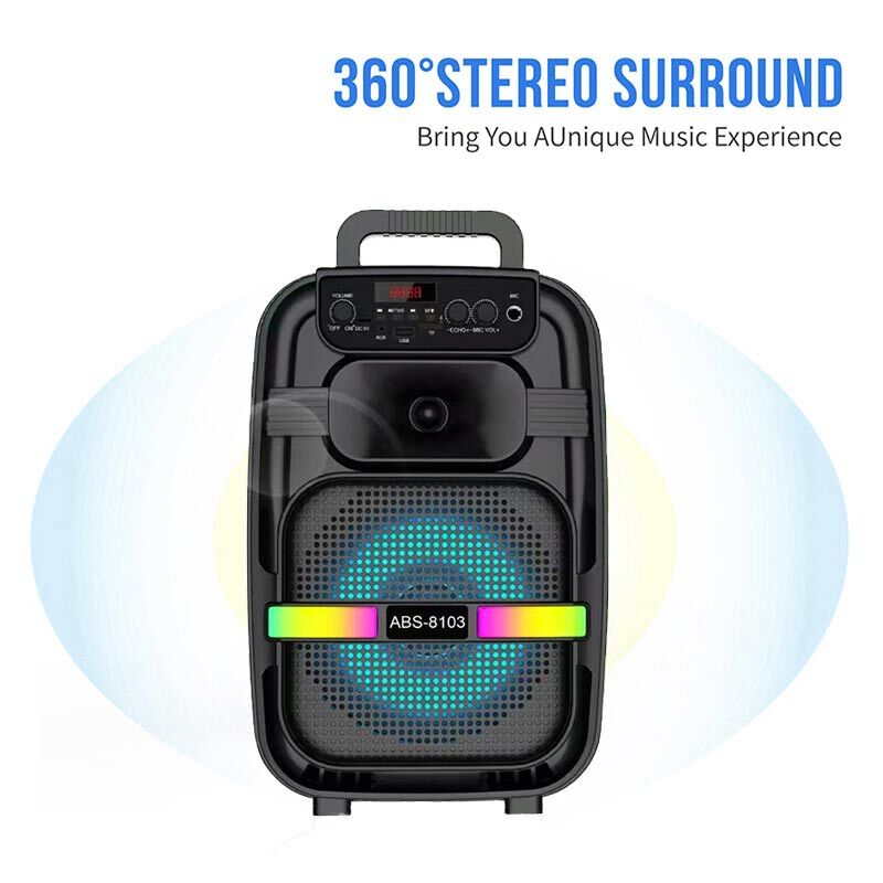 اسپیکر بلوتوثی ABS-8103 + میکروفون و ریموت کنترل