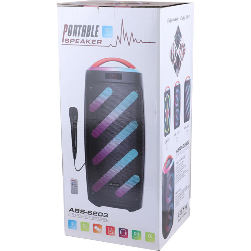 اسپیکر بلوتوثی ABS-6203 + میکروفون و ریموت کنترل