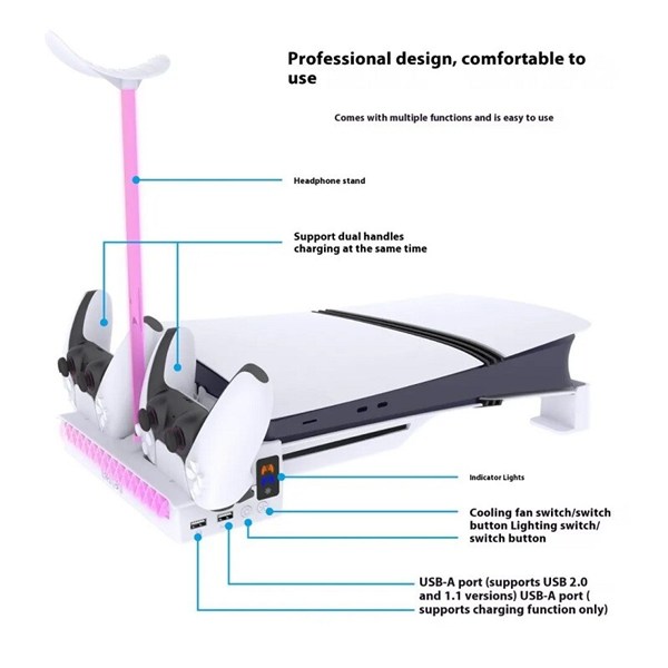 خنک کننده و شارژر دسته PS5 Slim/Pro پی جی تک GP-533S