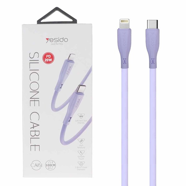 کابل شارژ PD و فست Yesido Type-C to Lightning مدل CA151 - یاسی (گارانتی 18 ماه تعویض نیکان همراه)