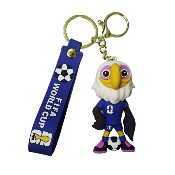 جاکلیدی سیلیکونی طرح FIFA World Cup Mascot + بند آویز