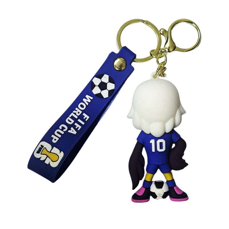 جاکلیدی سیلیکونی طرح FIFA World Cup Mascot + بند آویز