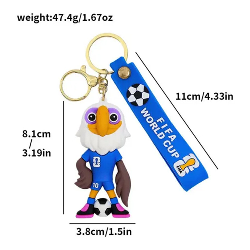 جاکلیدی سیلیکونی طرح FIFA World Cup Mascot + بند آویز