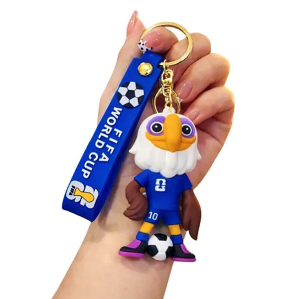 جاکلیدی سیلیکونی طرح FIFA World Cup Mascot + بند آویز