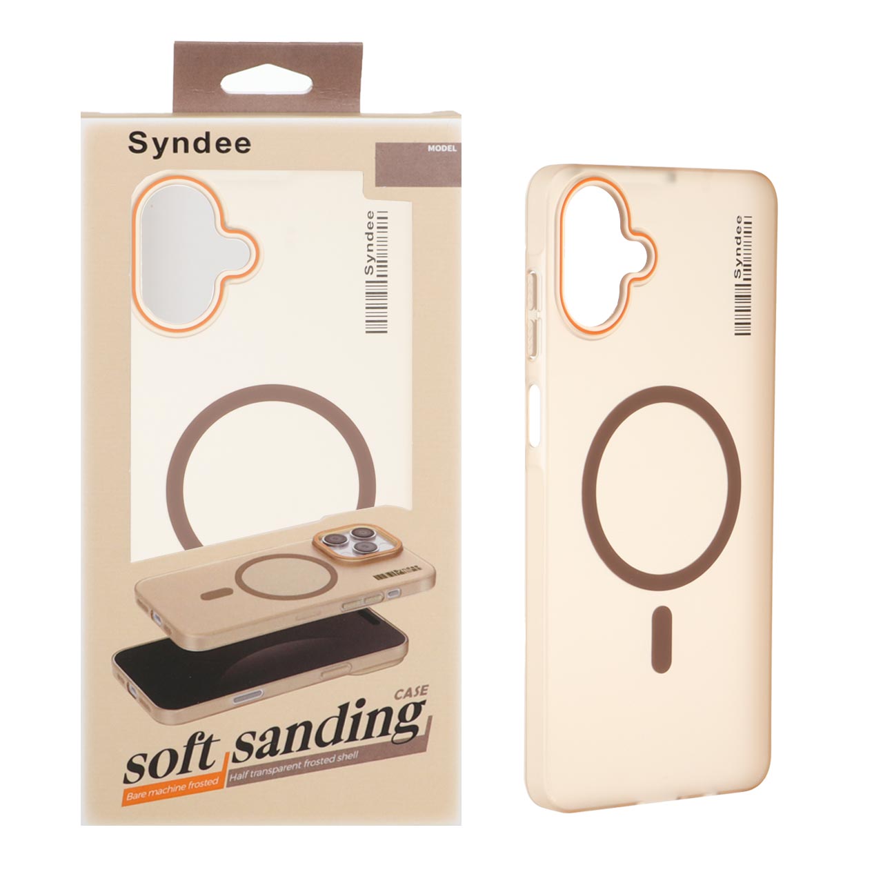 قاب اورجینال Syndee پشت مات MagSafe مدل Samsung Galaxy A07 - قهوه ای (پک دار )