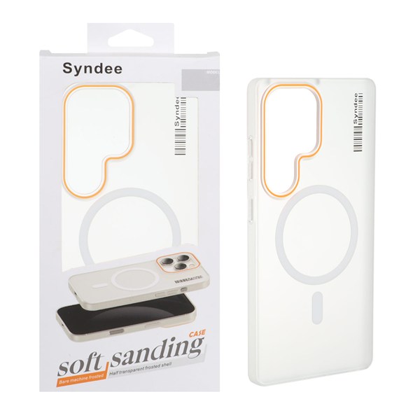 قاب اورجینال Syndee پشت مات MagSafe مدل Samsung Galaxy S25 Ultra - سفید (پک دار )