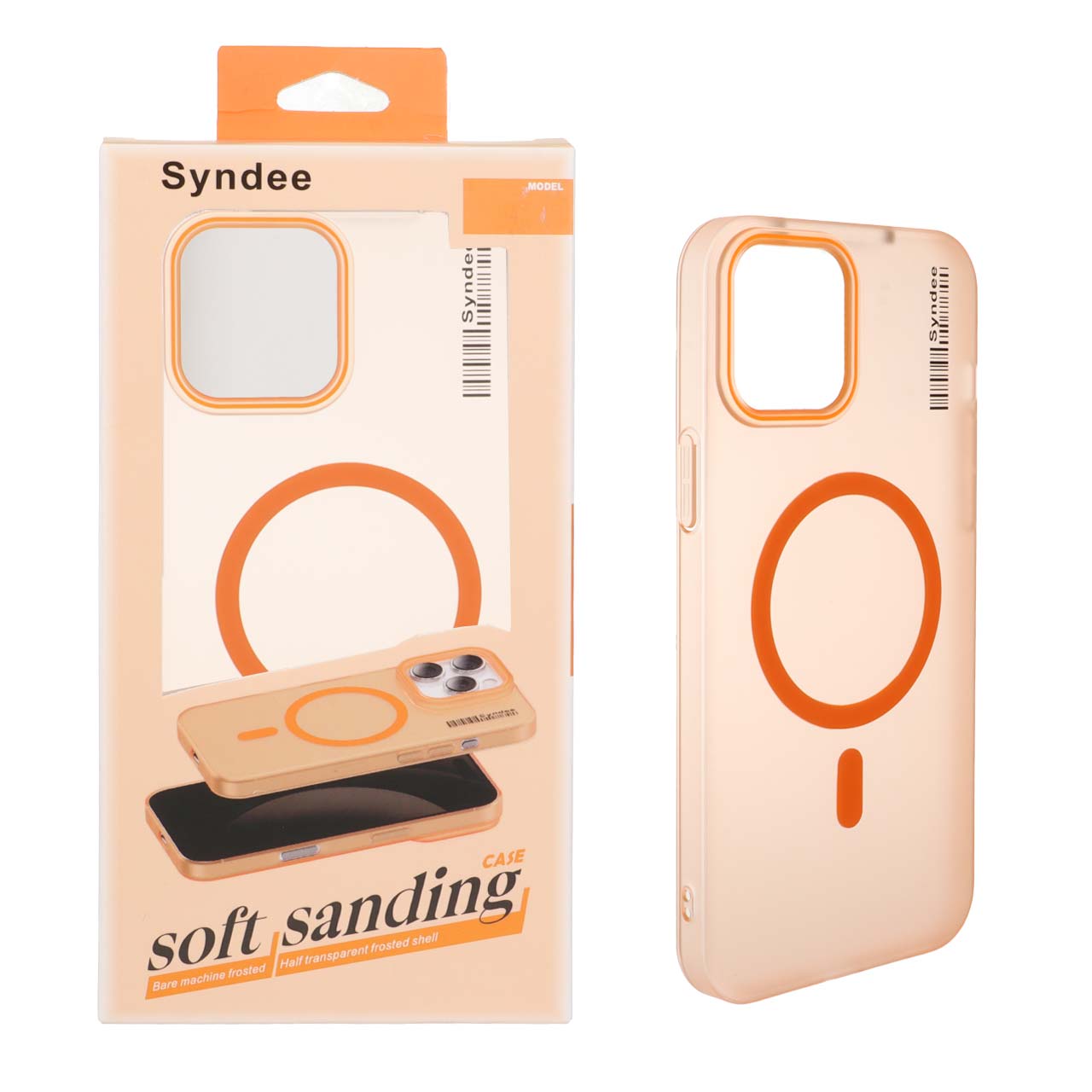 قاب اورجینال Syndee پشت مات MagSafe مدل Apple iPhone 12 Pro Max - نارنجی (پک دار )