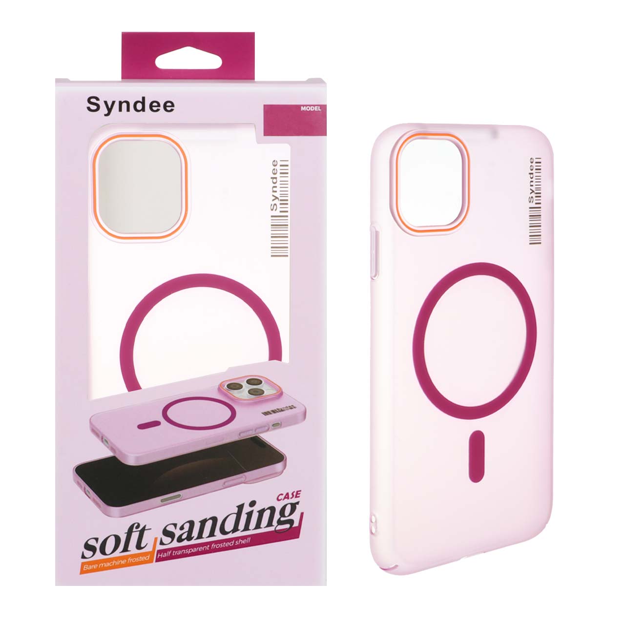 قاب اورجینال Syndee پشت مات MagSafe مدل Apple iPhone 11 - سرخابی (پک دار )