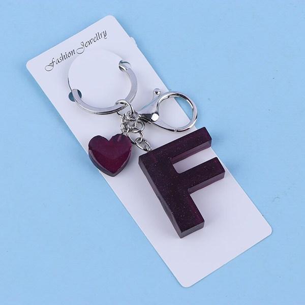 جاکلیدی رزینی طرح حرف F شفاف