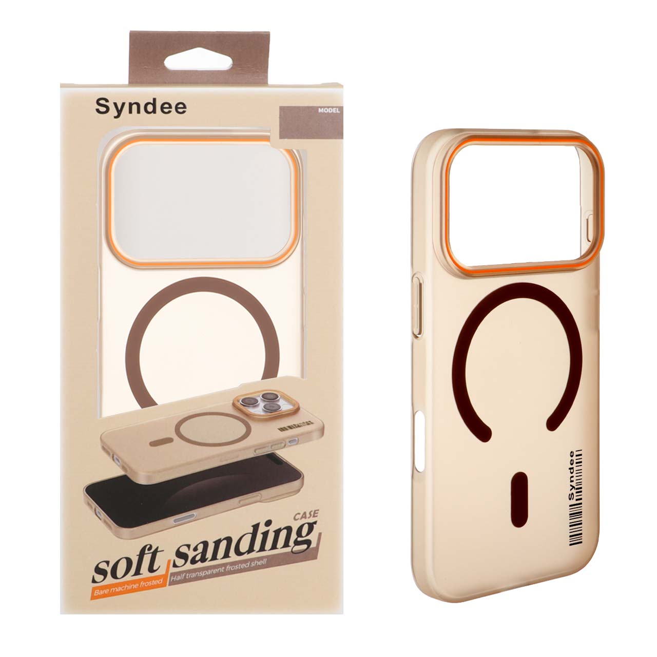قاب اورجینال Syndee پشت مات MagSafe مدل Apple iPhone 17 Pro - صحرایی (پک دار )