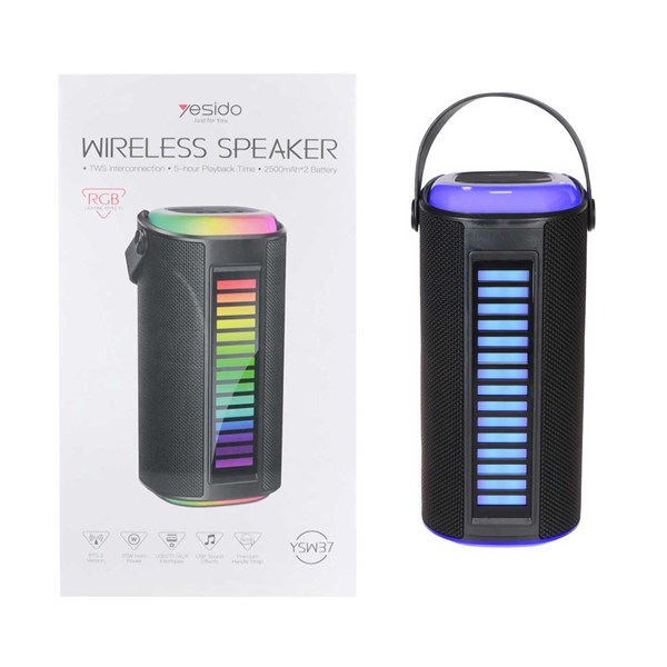 اسپیکر بی سیم شارژی 20 وات Yesido مدل YSW37 RGB - مشکی (گارانتی 18 ماه تعویض نیکان همراه)