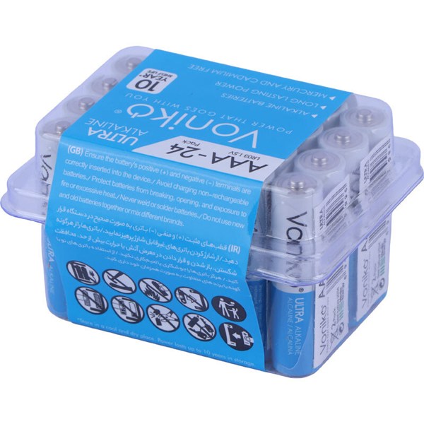 باتری دوتایی نیم قلمی ونیکو Ultra Alkaline LR03 کد 1