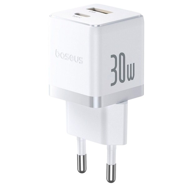 شارژر دیواری 30 وات باسئوس Palm P1011160A113 QC3.0 PD3.0 3A + کابل تبدیل تایپ سی