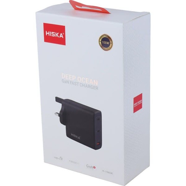 شارژر دیواری 100 وات هیسکا H-156UK GaN QC3.0 PD 5A