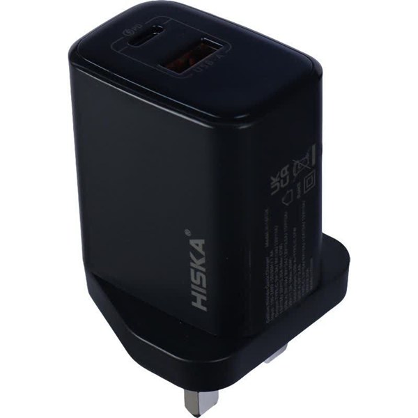 شارژر دیواری 67 وات هیسکا H-167UK GaN QC3.0 PD 3.35A