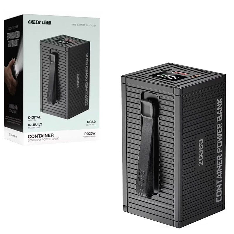 پاور بانک فست شارژ گرین لاین Container GL-PX61 GNCOTPXPB20 QC3.0 PD 22.5W ظرفیت 20000 میلی‌ آمپر ساعت